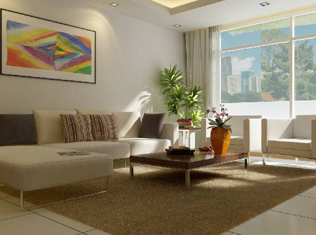 Thảm  trang trí phòng khách chung cư hiện đại