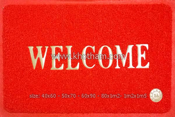 thảm chùi chân welcome màu đỏ thảm chùi chân welcome màu đỏ