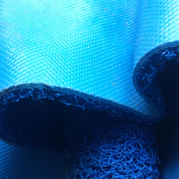 Đế thảm nhựa rối xanh dương