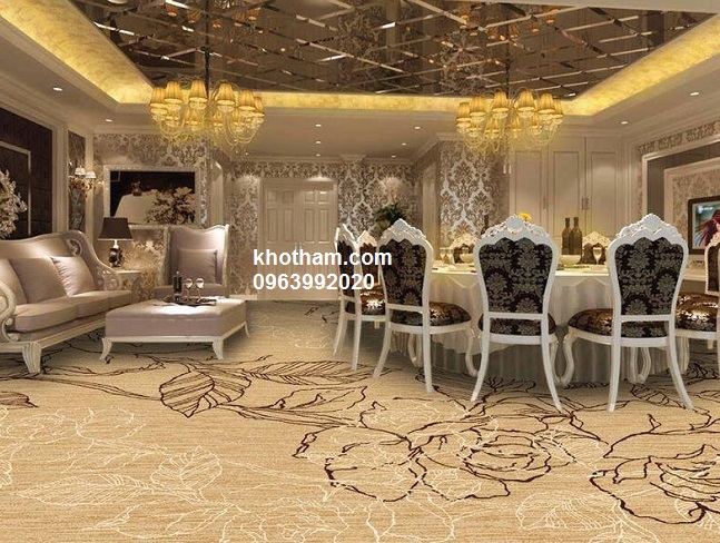 Thảm in sợi nylon hoa văn 