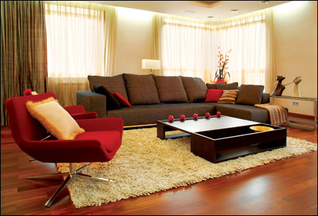 nhà đẹp và ấm áp với thảm trang trí